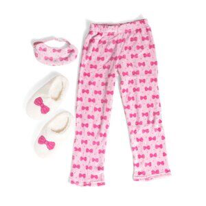 HAPPY THREADS Pink Girls 3pc Bow Print Sleepover Kit